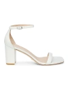 Stuart Weitzman Women's Nudistcurve 75mm Leather Block-heel Sandals In White