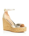 Stuart Weitzman Women's Nudistcurve Espadrille Platform Wedge Sandals In Platino