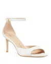 Stuart Weitzman Nudistia Sandals With Square Head And High Heels In White
