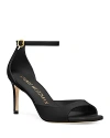 Stuart Weitzman Women's Nudistia 75 Ankle Strap High Heel Sandals In Black