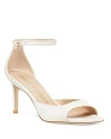 Stuart Weitzman Nudistia Sandals With Square Head And High Heels In Cream