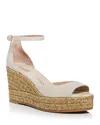 Stuart Weitzman Womens Padded Insole Ankle Strap Wedge Sandals In Natural