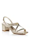 Stuart Weitzman Oasis Maui Metallic Slingback Sandals In Light Gold