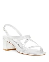 Stuart Weitzman Women's Oasis 50 Block Sandals In Silver