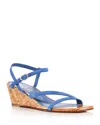 Stuart Weitzman Oasis 50 Wedge Sandal In Blue Steel