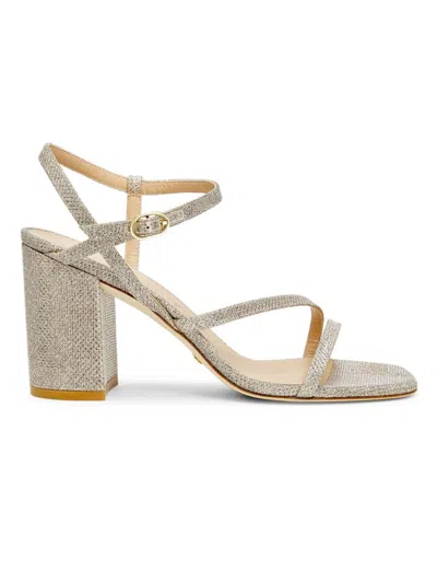Stuart Weitzman Women's Oasis 85mm New Noir Block-heel Sandals In Silver