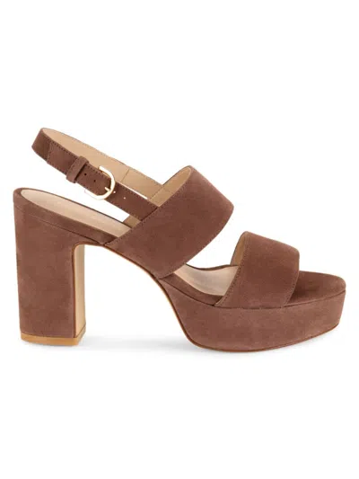 Stuart Weitzman Women's Ono Suede Platform Heel Sandals In Taupe