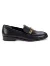 Stuart Weitzman Women's Owen Chain Leather Loafers In Black