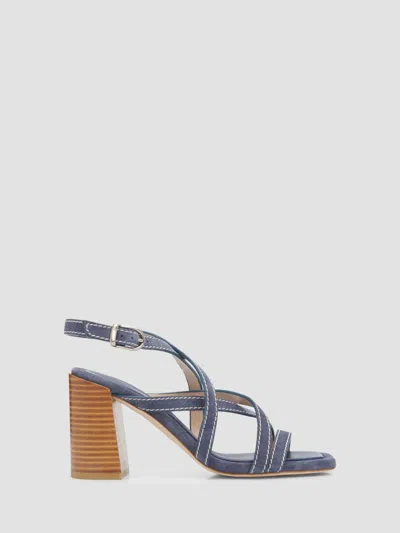 Stuart Weitzman Women's Park Block 85mm Suede Strappy Sandals In Blue