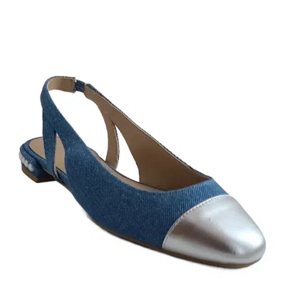 Stuart Weitzman Women's Pearl Slingback Flat In Denim In Multi