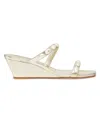 Stuart Weitzman Women's Pearlita 50mm Embellished Wedge Sandals In Light Gold