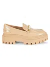 Stuart Weitzman Owen Buckle Ultra Lug Loafer The Sw Outlet In Golden Beige
