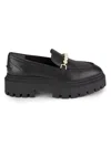 Stuart Weitzman Perla Embellished Patent-leather Platform Loafers In Black
