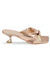 Stuart Weitzman Playa Knot Leather Sandal In Gold