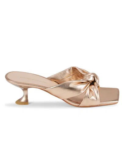 STUART WEITZMAN WOMEN'S PLAYA 55MM KNOT METALLIC LEATHER SANDALS