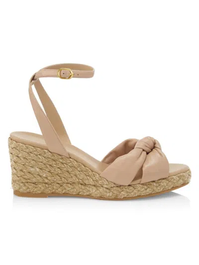 Stuart Weitzman Women's Playa Knot Espadrille Wedge Sandals In Adobe