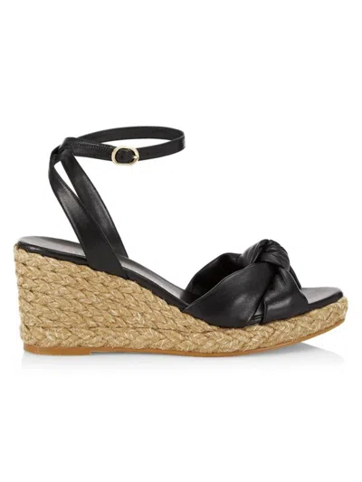 Stuart Weitzman Women's Playa Knot Espadrille Wedge Sandals In Black