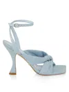 Stuart Weitzman Light Blue Denim Playa Heels In Light