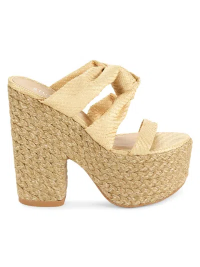 Stuart Weitzman Women's Playa Sohigh Knot Platform Sandals In Beige