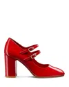 Stuart Weitzman Posh Patent Leather Mary Jane Ballerina Pumps In Cherry