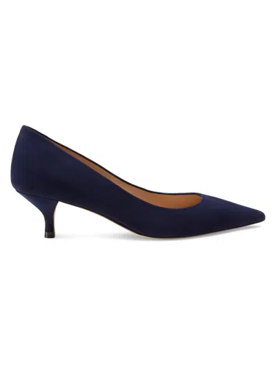 STUART WEITZMAN WOMEN'S POWER 50MM SUEDE KITTEN-HEEL PUMPS