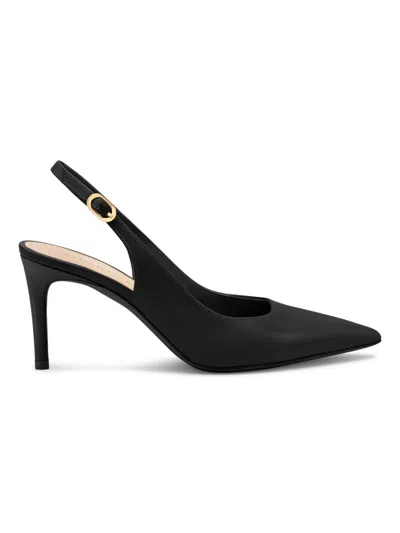 Stuart Weitzman Stuart Power Pointed-toe Slingback Pumps In Black