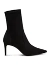 Stuart Weitzman Black Ankle Boots With Stiletto Heel And Zip Closure On The Side In Suede Woman In Black