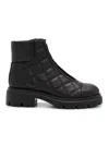 Stuart Weitzman Hudson Quilted Leather Hiker Booties In Black