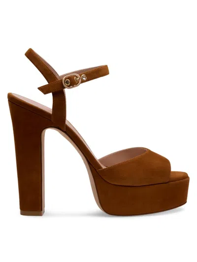 Stuart Weitzman Women's Reade 125mm Suede Platform Sandals In Brown