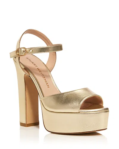 Stuart Weitzman Women's Reade Platform Sandals In Gold