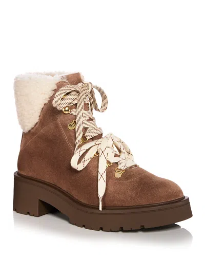 Stuart Weitzman Women's Ren Shearling Ankle Boots In Brown