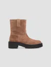 Stuart Weitzman Ren Leather Bootie In Brown