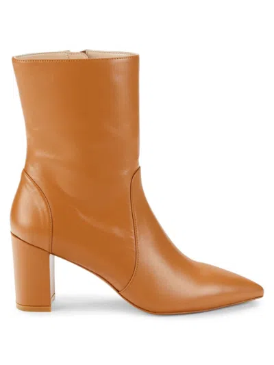 Stuart Weitzman Women's Renegade Point Toe Leather Ankle Boots In Almond
