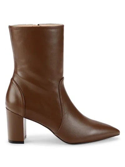 Stuart Weitzman Women's Renegade Point Toe Leather Ankle Boots In Espresso
