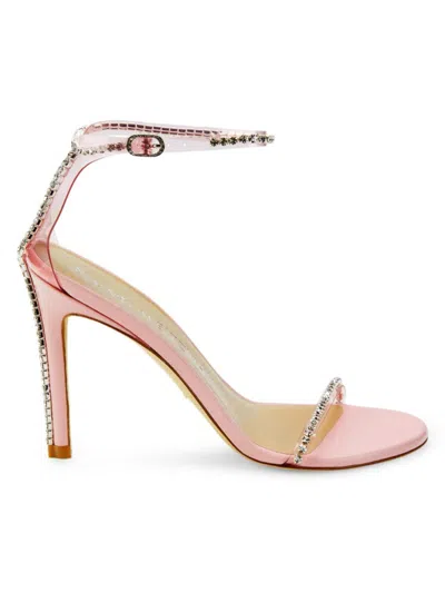 Stuart Weitzman Women's Rhinestone Embellished Stiletto Heel Sandals In Light Pink