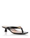 Stuart Weitzman Rio Leather Kitten-heel Thong Sandals