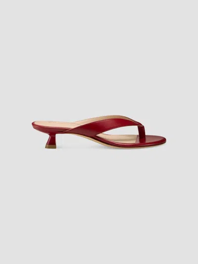 Stuart Weitzman Women's Rio Sleek 35mm Leather Sandals In Burgundy