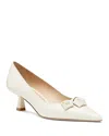 Stuart Weitzman Stuart Rosie Calfskin Kitten Pumps In Cream.