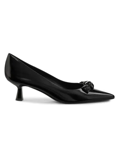 Stuart Weitzman Women's Rosie 50mm Spazzolato Leather Pumps In Black