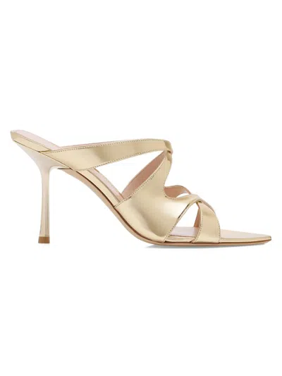 Stuart Weitzman Women's Rubie 85mm Patent Leather Sandals In Silver