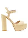 Stuart Weitzman Ryder Ankle-buckle Platform Sandals In Wheat