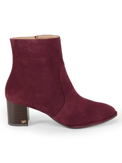 Stuart Weitzman Women's Rylan Leather Ankle Boots In Red
