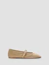 Stuart Weitzman Sai Suede Ballet Flats In Brown