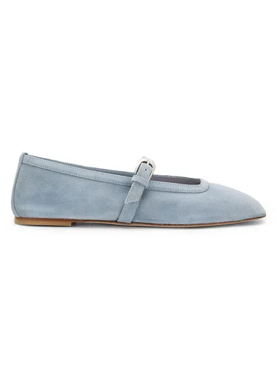 Stuart Weitzman Women's Sai Suede Ballet Flats In Blue