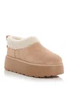 Stuart Weitzman Socharming Shearling Flatform Clogs In Brown