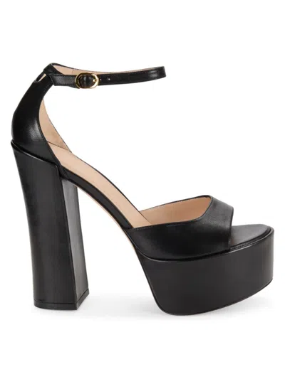 Stuart Weitzman Women's Skyhigh Leather Platform Sandals In Black