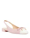 Stuart Weitzman Sleek Bicolor Slingback Ballerina Flats In Ballet/cream