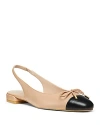 Stuart Weitzman Women's Sleek Bow Slingback Flats In Adobe/black