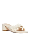 Stuart Weitzman Sofia Lambskin Bow Mule Sandals In Seashell
