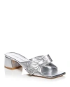 Stuart Weitzman Women's Sofia 45 Slip On Bow Sandals In Silver